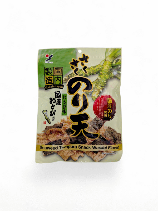 Japanskt Seaweed Tempura Snack Wasabi i förpackning