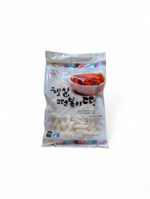 Förpackning med koreanska glutenfria rice cakes tteokbokki 600g