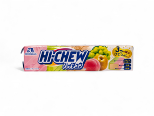 Hi-Chew 3 smaker från Morinaga med Shine Muscat, vit persika och japanskt päron