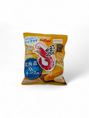 Calbee Kappa Ebisen Hokkaido W Cheese japanska räksnacks med dubbel ostsmak