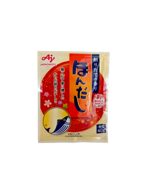 Förpackning av Ajinomoto Hondashi dashi pulver 40 g japansk buljong