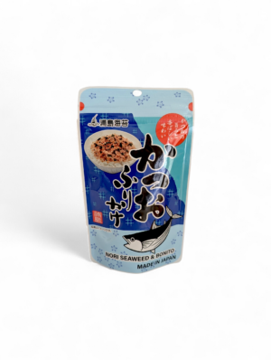 Förpackning av japansk nori furikake med bonito smak