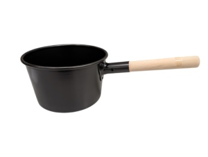 Svart japansk kolstartare 24 cm med trähandtag och kolgaller