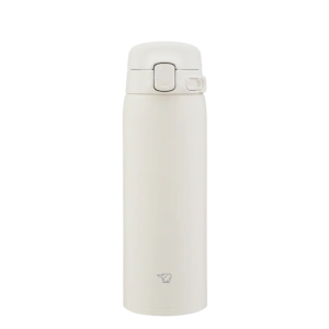 Zojirushi SU-BA48 termosflaska i Cocoon White, krämvit vakuumisolerad termosflaska i rostfritt stål med 480 ml kapacitet.