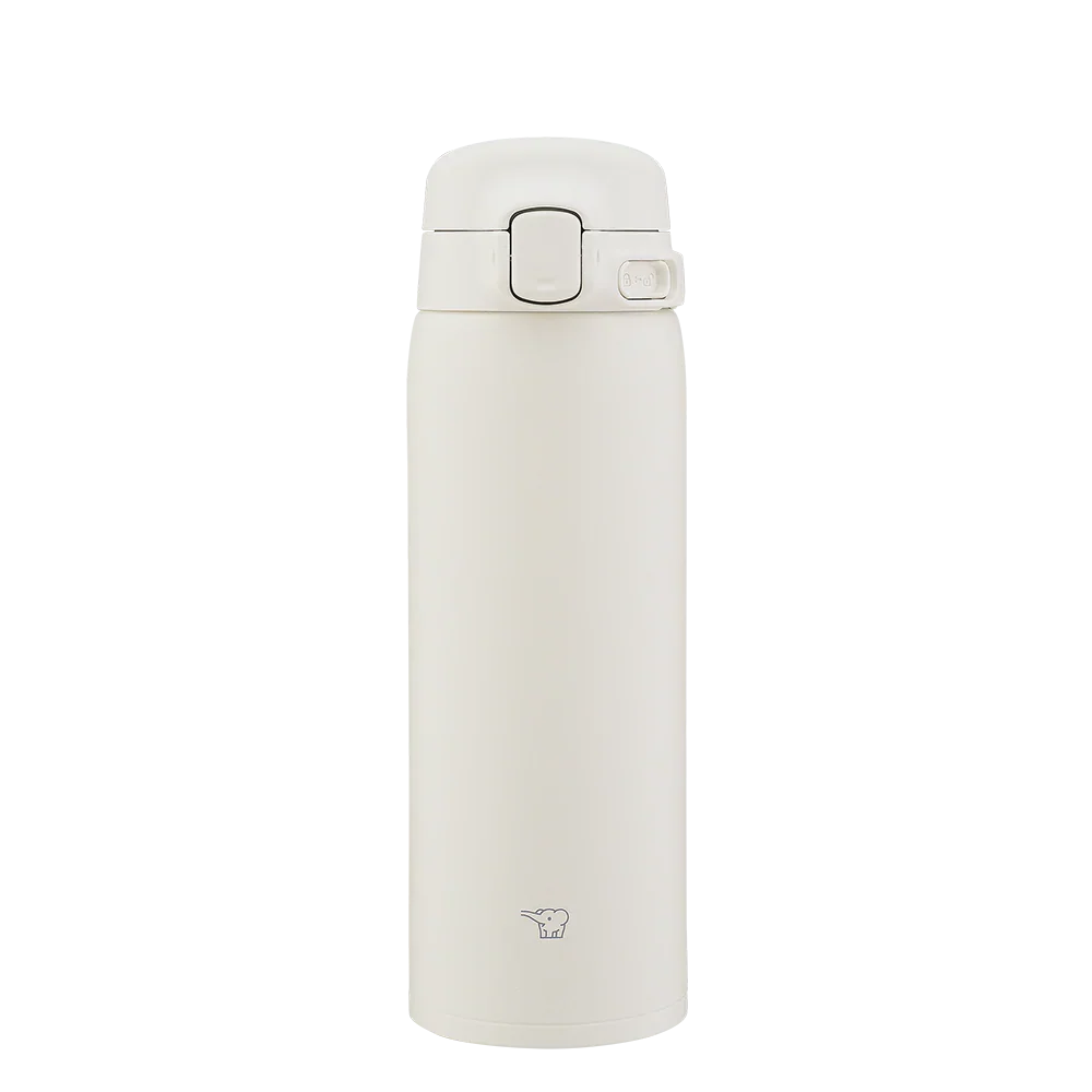Zojirushi SU-BA48 termosflaska i Cocoon White, krämvit vakuumisolerad termosflaska i rostfritt stål med 480 ml kapacitet.